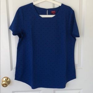 Merona Navy Blue Polka Dot Blouse